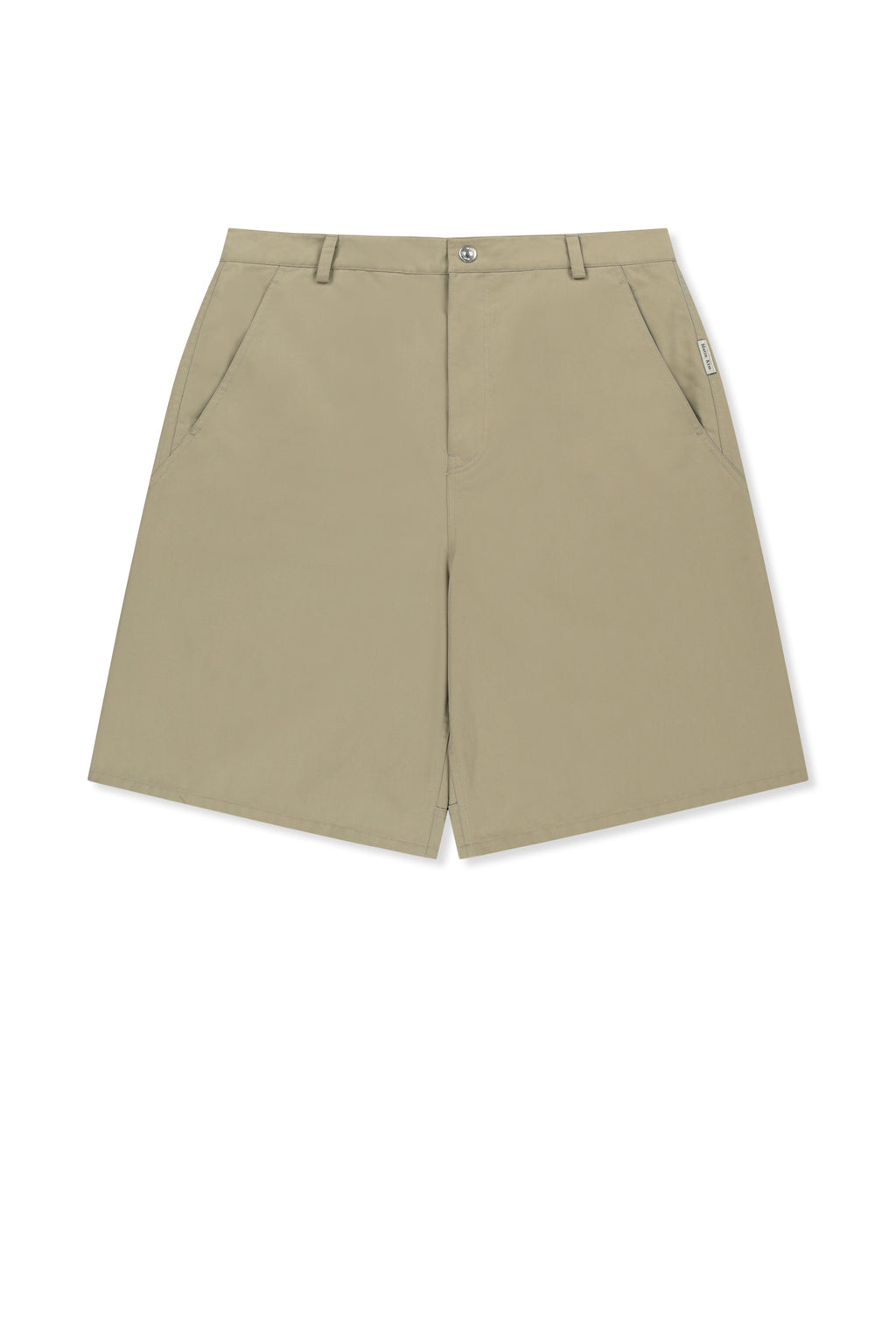 Matinkim Curved Seam Bermuda Pants For Men IN Beige