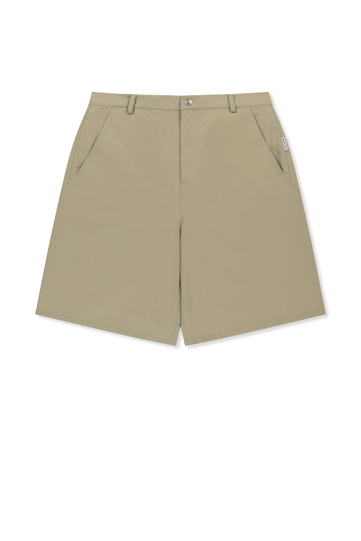 Matinkim Curved Seam Bermuda Pants For Men IN Beige