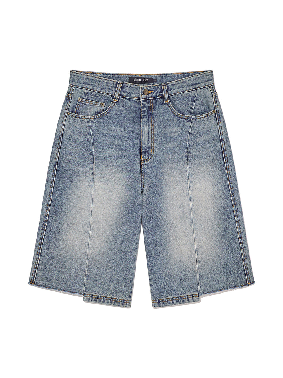 Matinkim Hem Point Bermuda Denim Pants For Men IN Blue