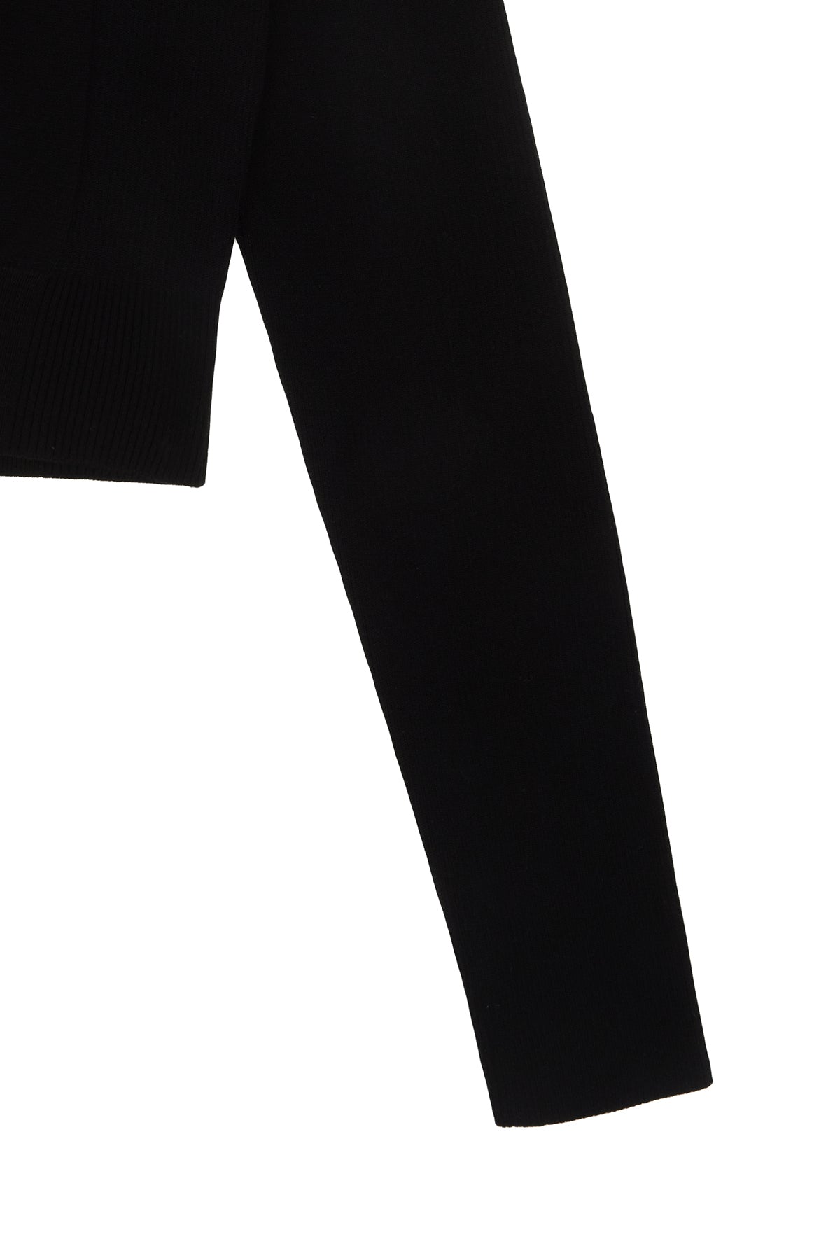 [matinkim] LOGO POINT JACQUARD KNIT CROP TOP IN BLACK