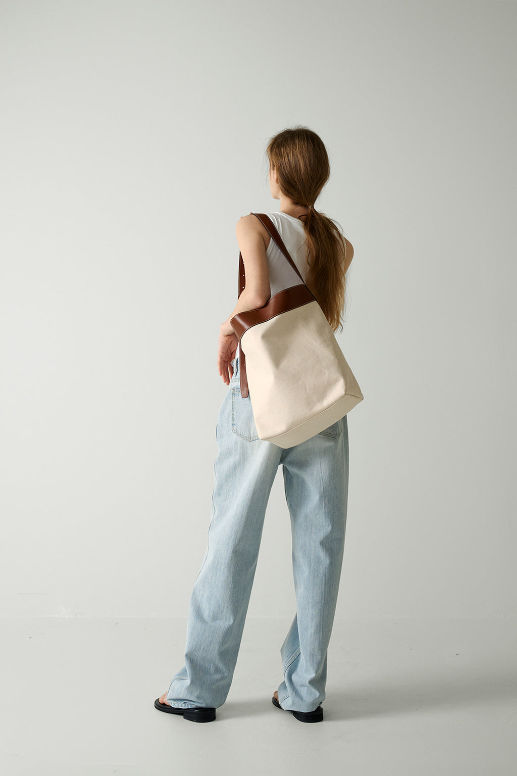 Facade Pattern Langre Big Bag cognac ecru