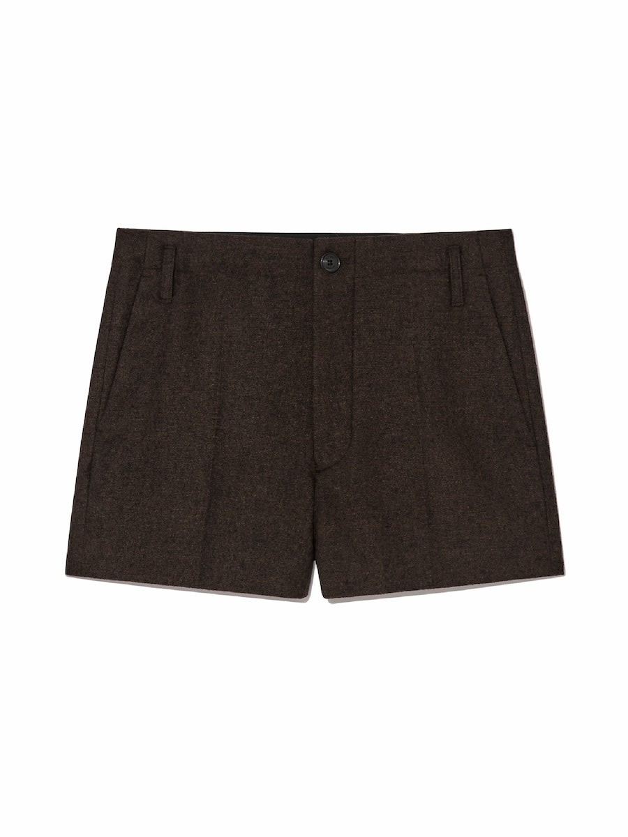 GLOWNY G Wool Mini Shorts (Brown)