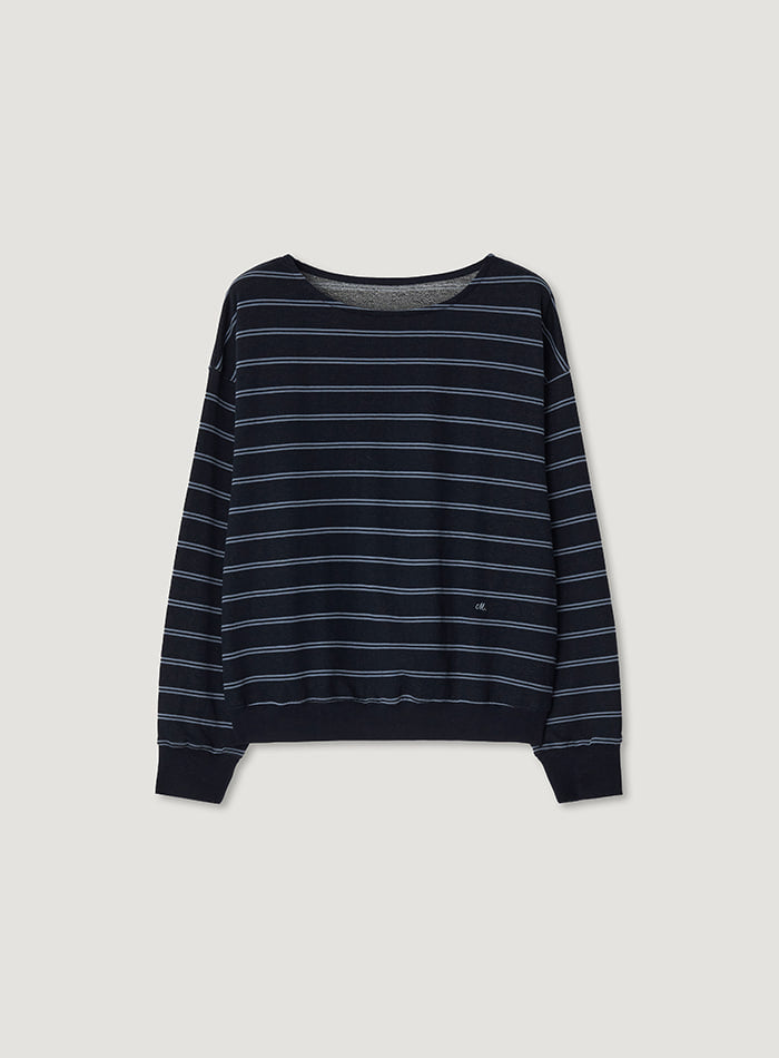 Mango Maniplease Yeva Sweatshirt Navy Stripe