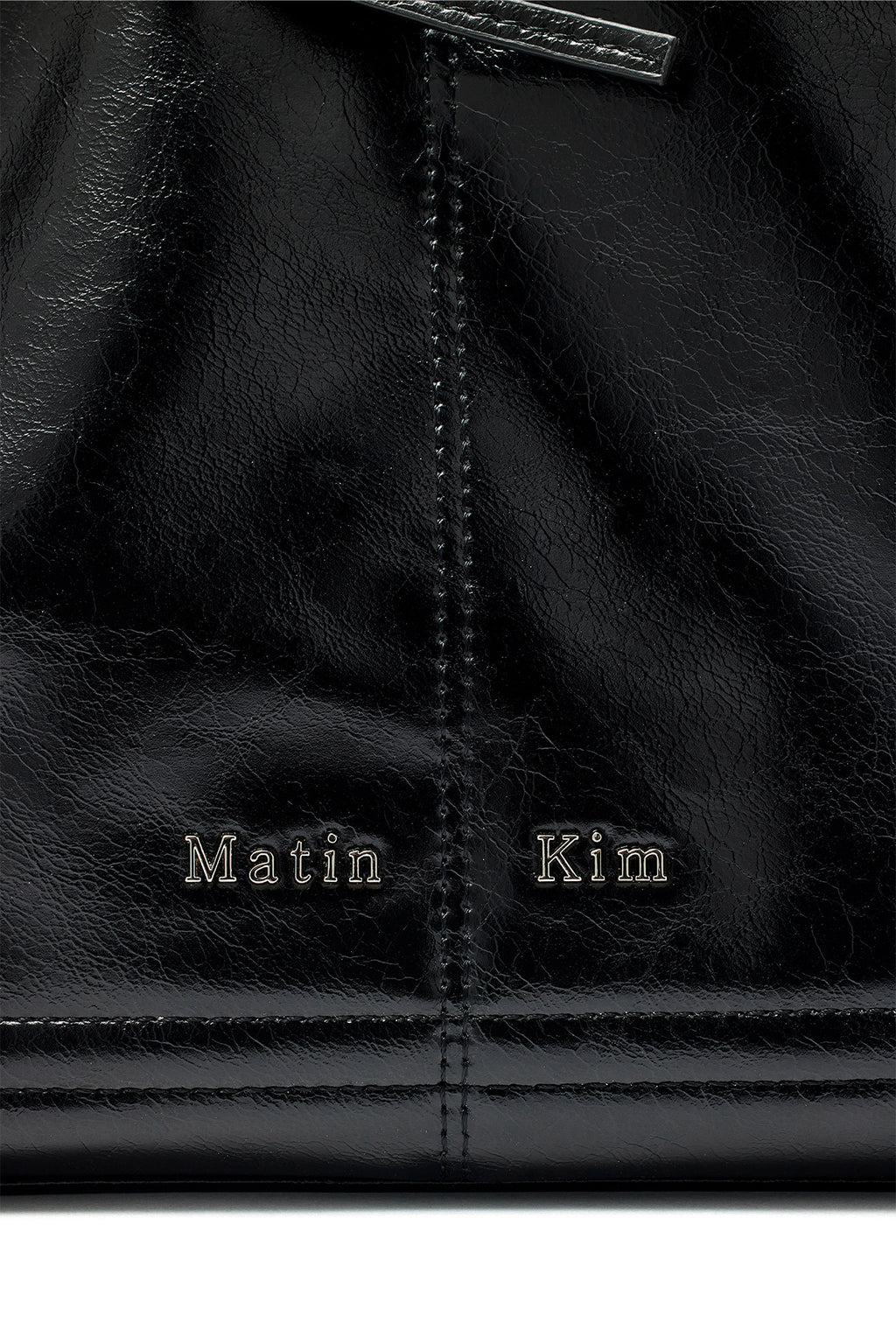 [matinkim] POCKET SHIRRING RIBBON BIG BAG IN BLACK