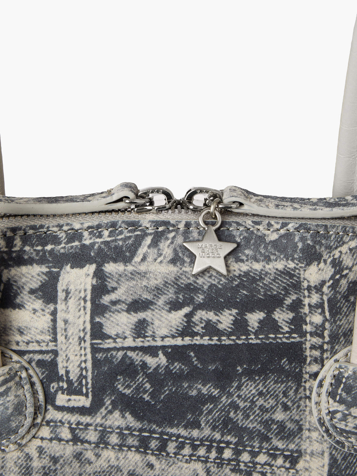 Margesherwood Bessette Shoulder light grey printed suede+crinkle