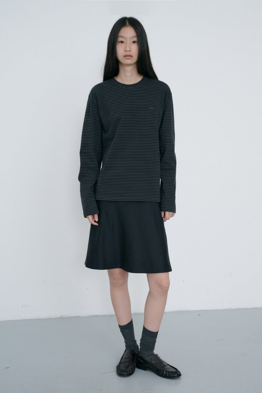 Dunst Unisex Muted Striped T-Shirt Charcoal