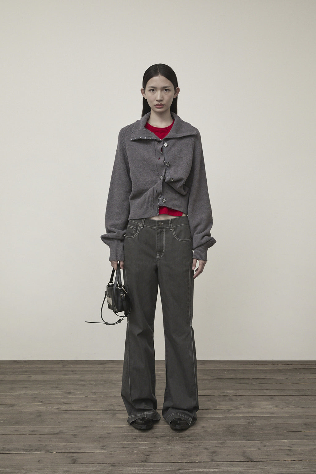 Matinkim Side Pintuck Point Pants IN Charcoal