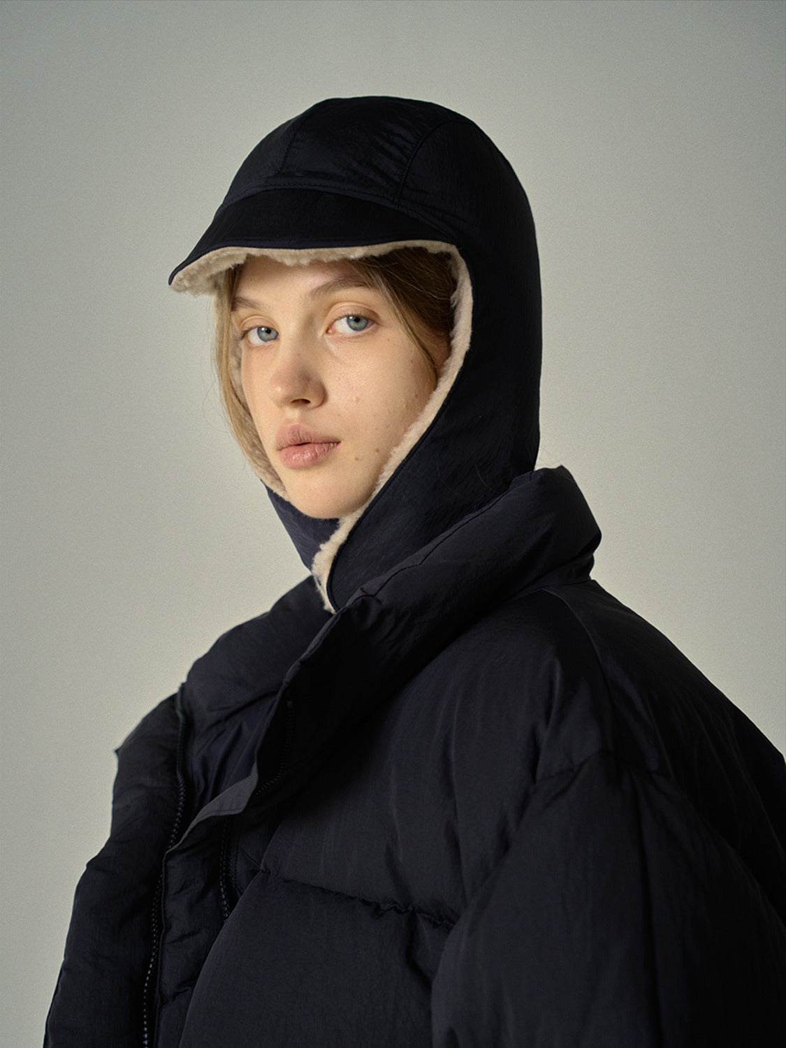 Facade Pattern Lambswool Earflap Cap