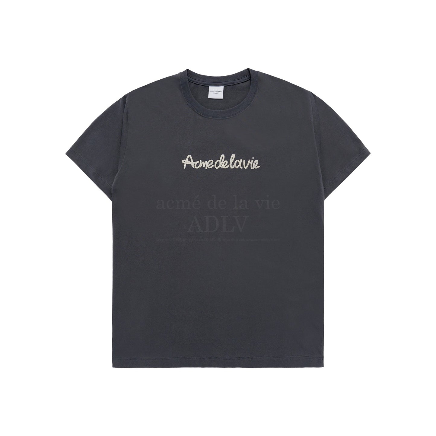 CHAIN EMBOSSING SCRIPT PRINTING SHORT SLEEVE T-SHIRT