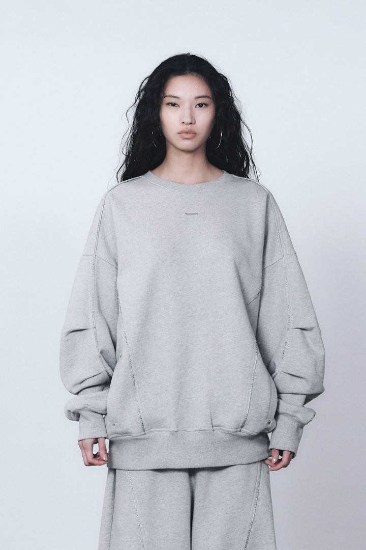 Treemingbird Tmb Logo Piping Sweat Shirt Melange Gray