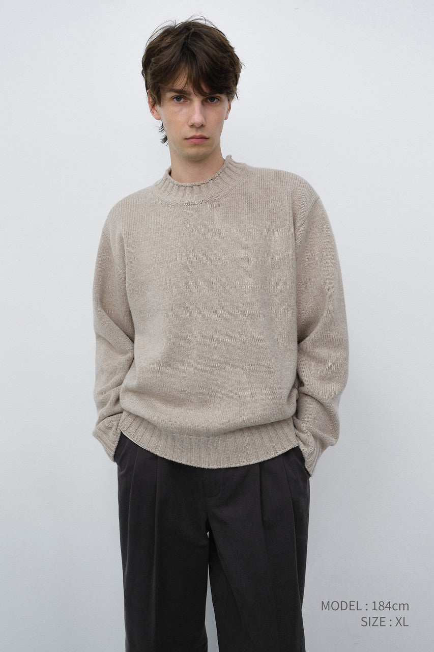 Dunst Unisex Chunky Roll Neck Sweater Light Pebble