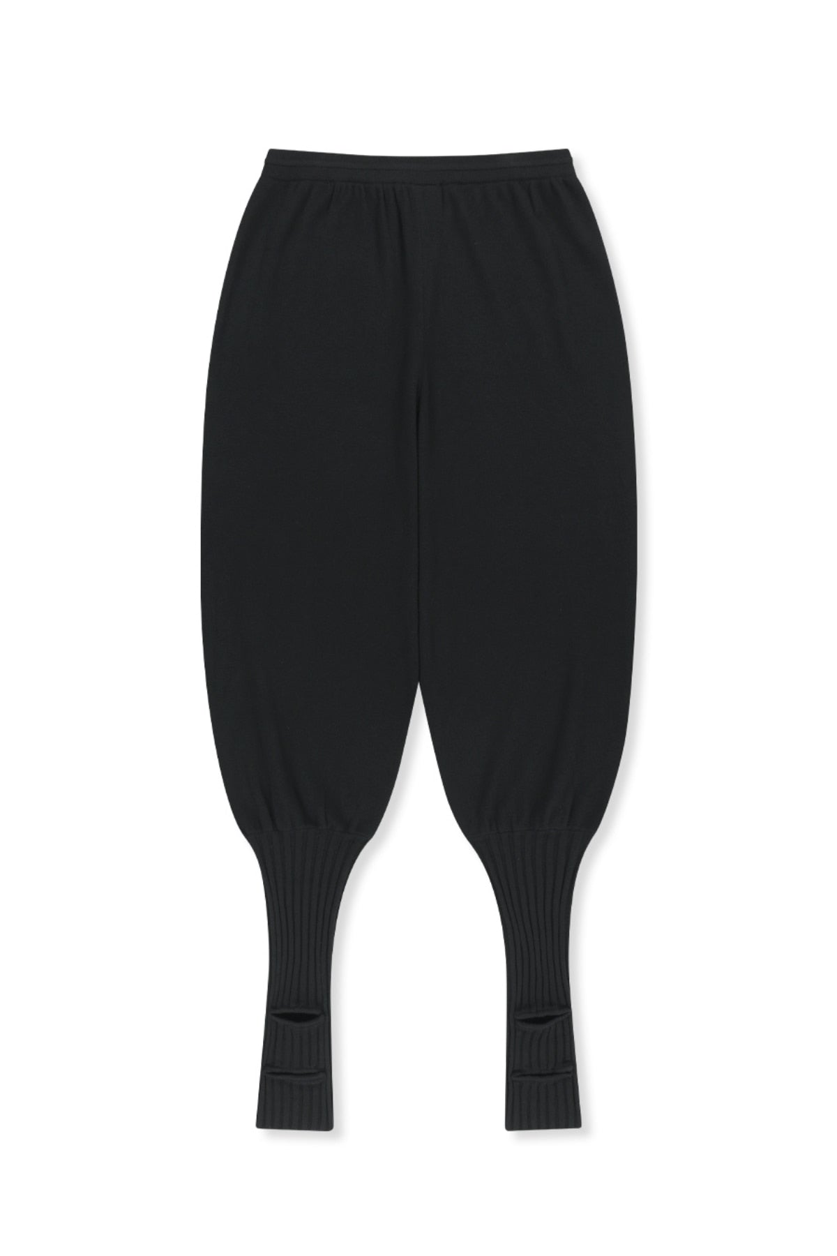 Matinkim Leg Warmer Knit Jogger Pants IN Black
