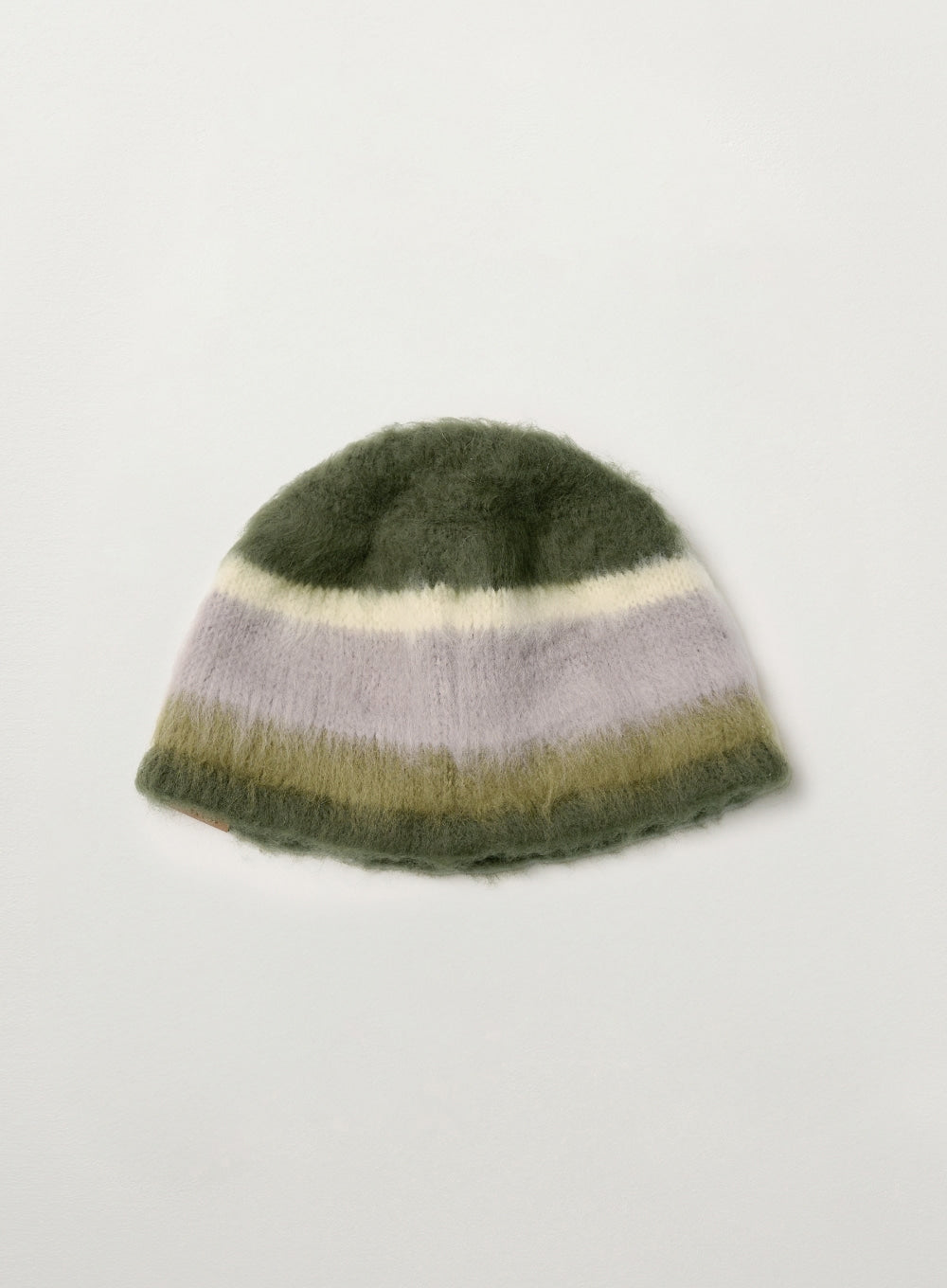 [satur] Stripe Knit Bucket Hat - Khaki