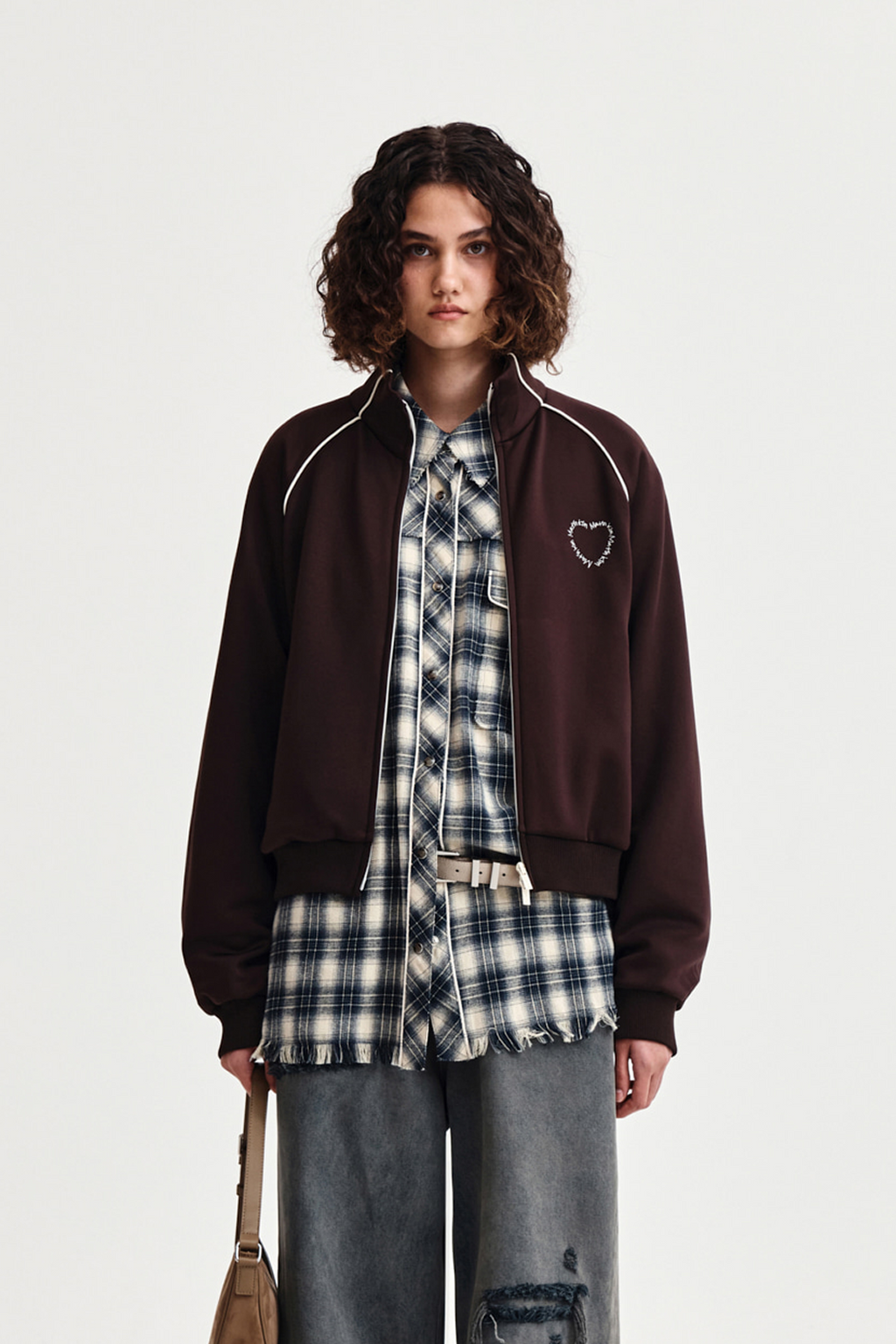 Matinkim Heart Logo Track Jumper IN Brown