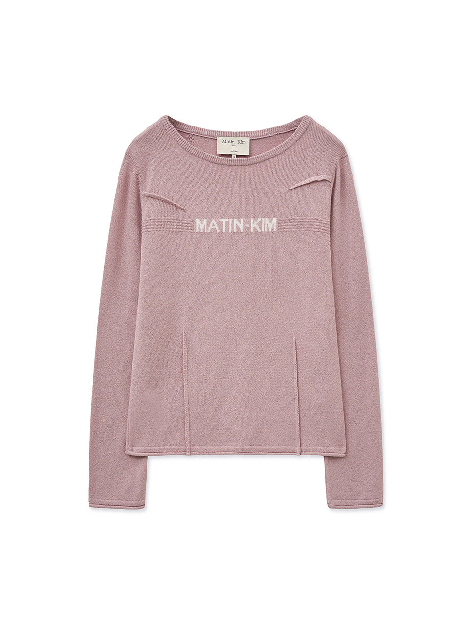 Matinkim Glitter Slim Logo Knit Top IN Pink