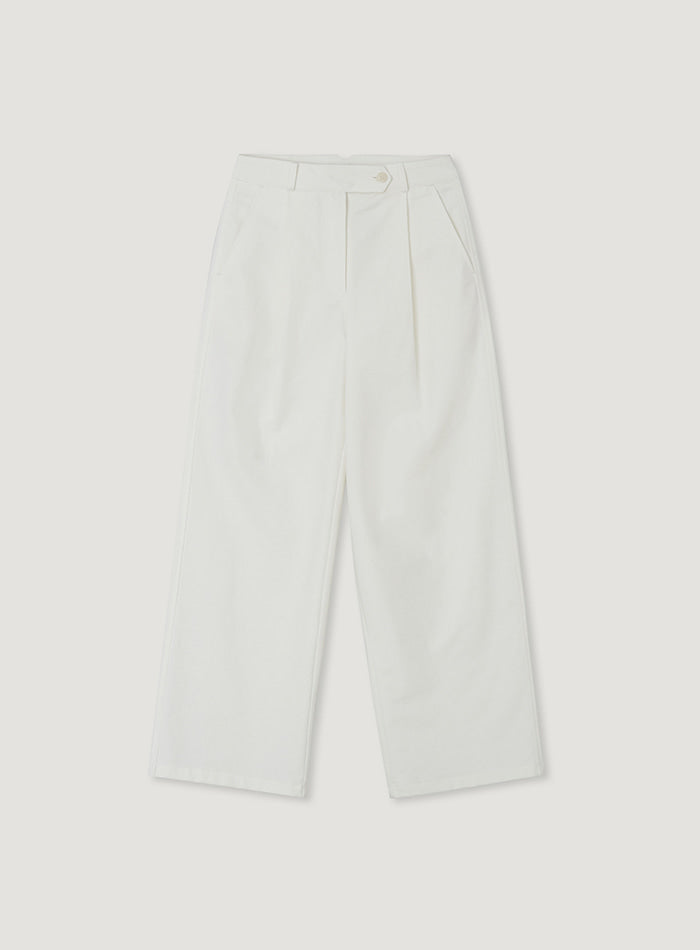 Mango Maniplease Plap Cotton Pants Ivory