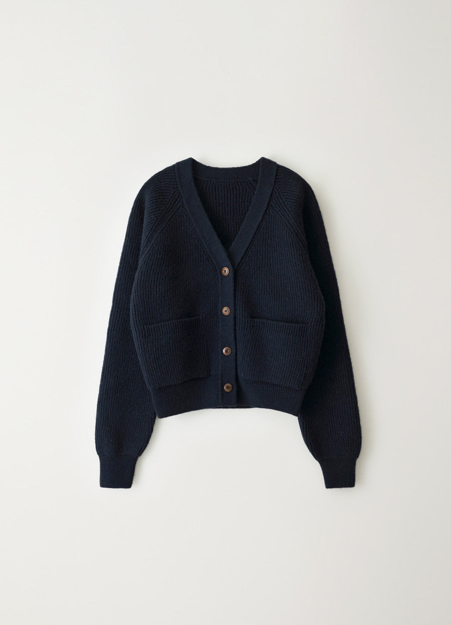 Nothing Written Dennedy ribbed cardigan (Dark navy)