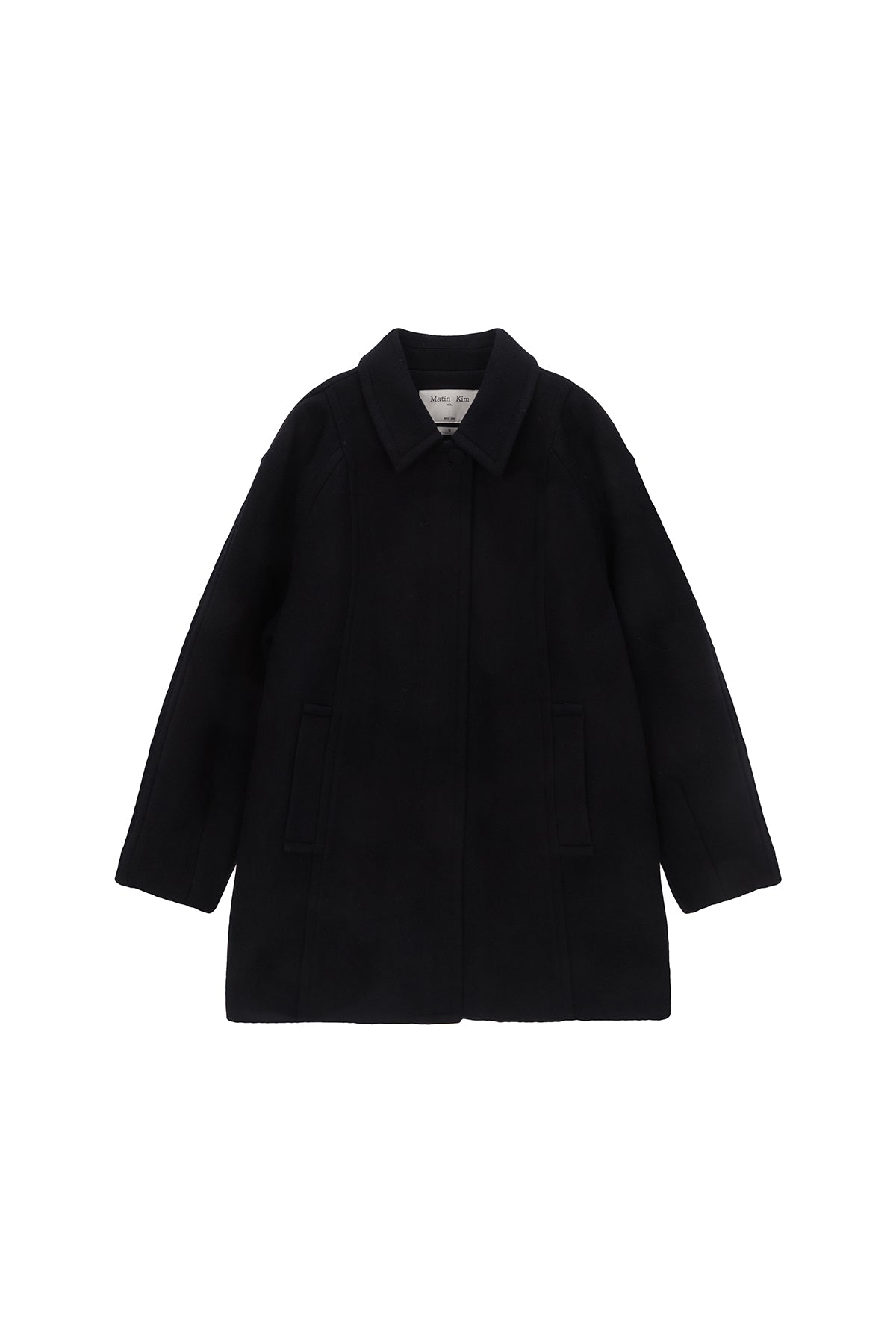 Matinkim Raglan Wool Half Coat IN Navy