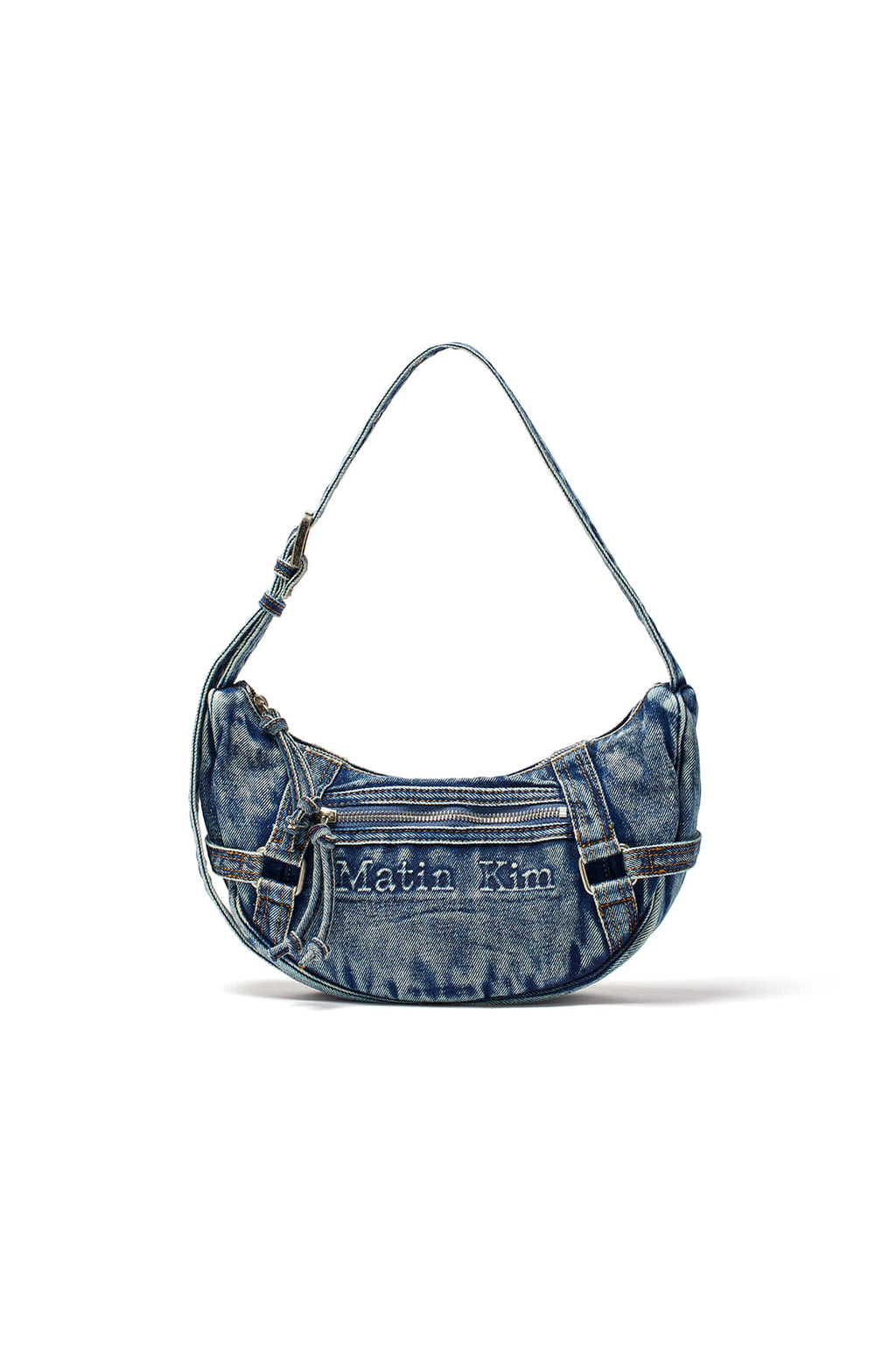 Matinkim Matin Washed Denim Mini Hobo Bag IN Blue