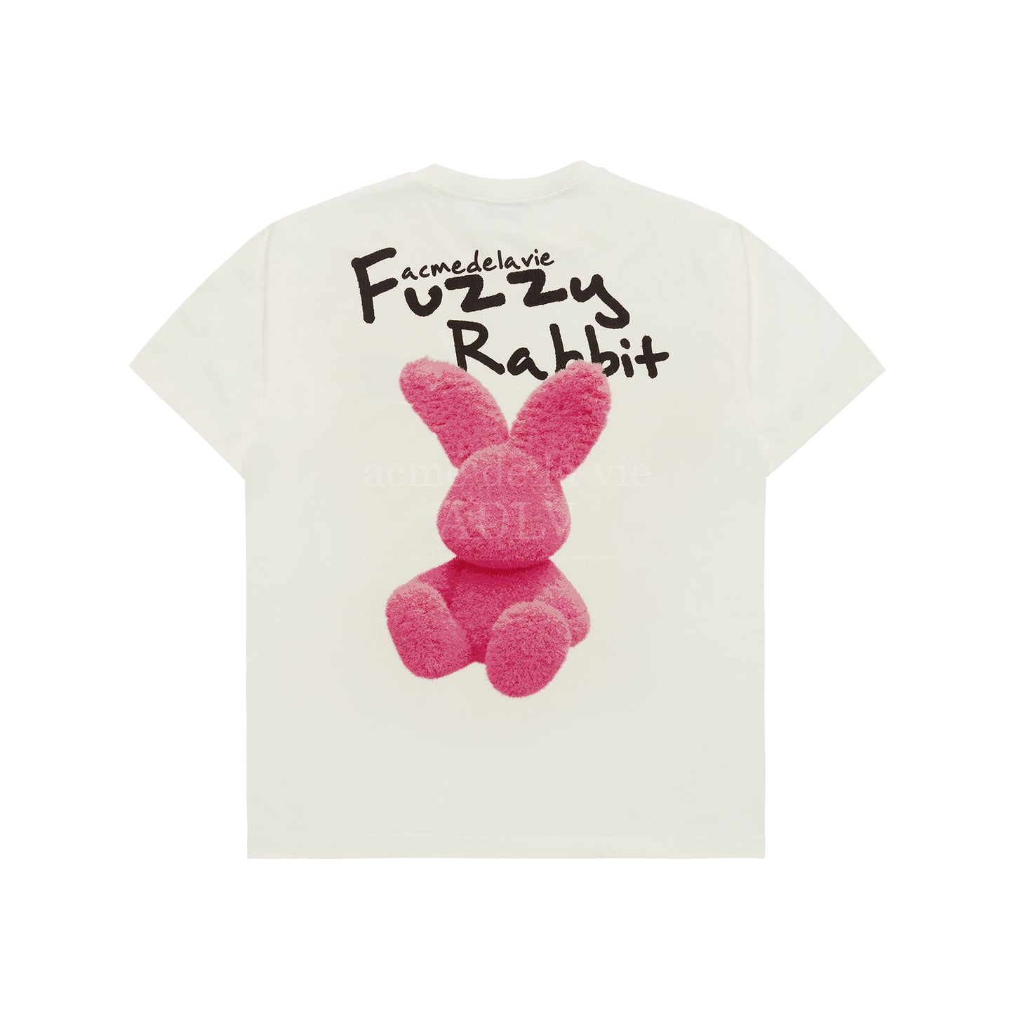 DOODLE FUZZY RABBIT SHORT SLEEVE T-SHIRT CREAM