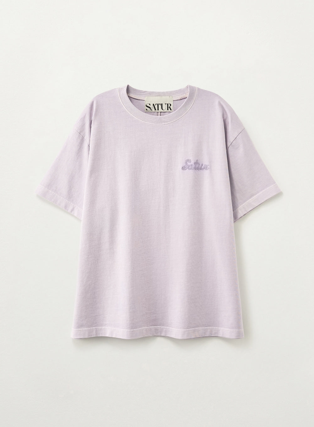 Satur Flowing Small Logo Dyed T-Shirt - Lavender