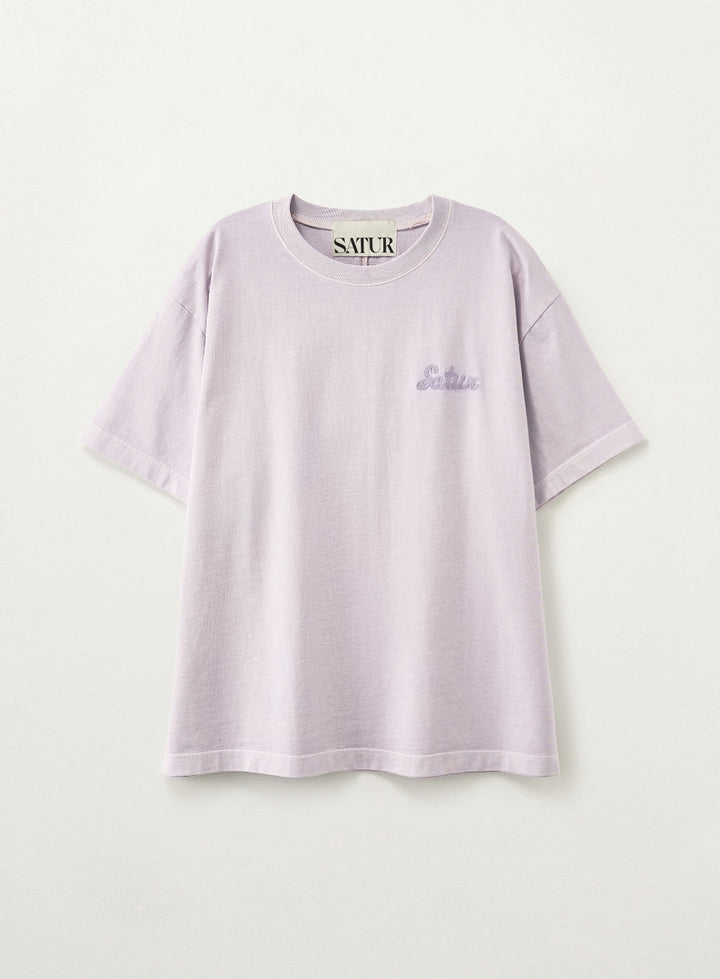Satur Flowing Small Logo Dyed T-Shirt - Lavender