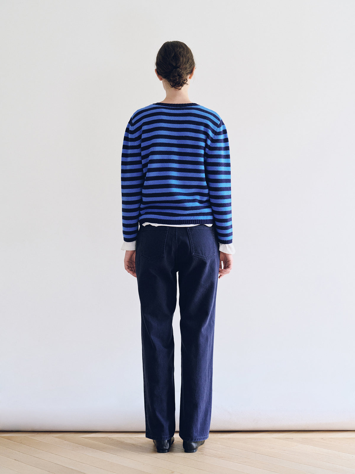 Nothing Written Molly V-Neck Pullover (Ocean Stripe)