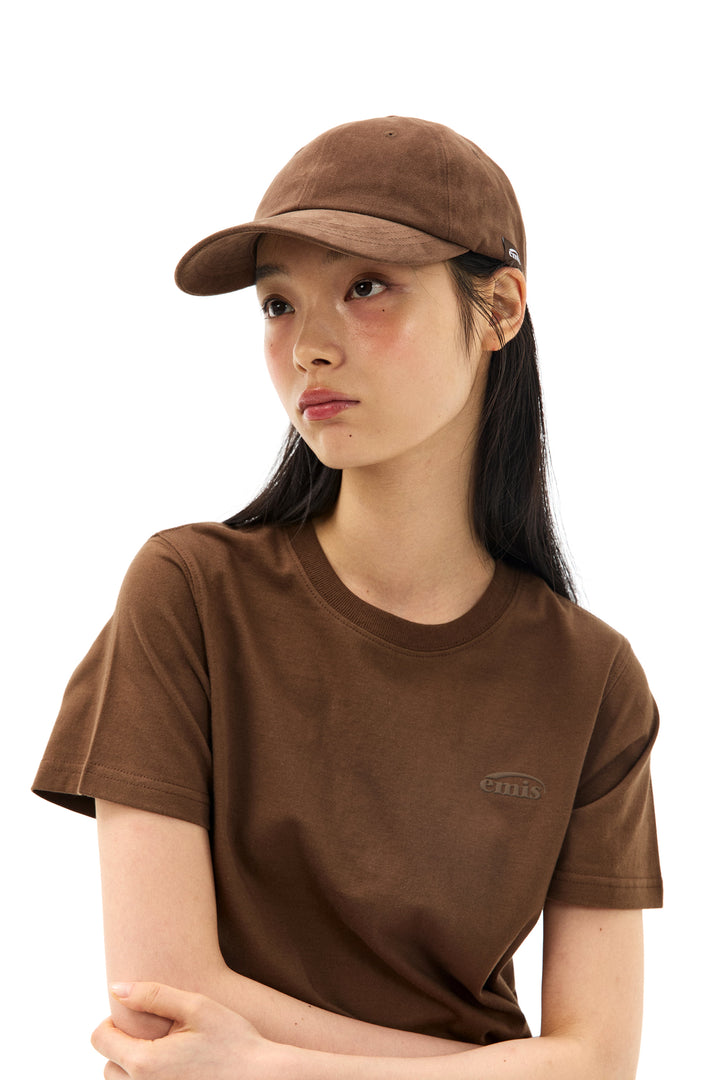 Emis Mono Logo Print T-Shirt-Brown