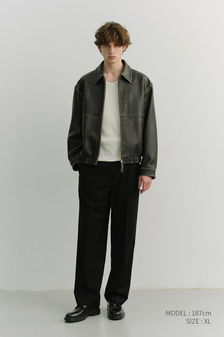 Dunst Unisex Drizzler Leather Jacket Brushed Black