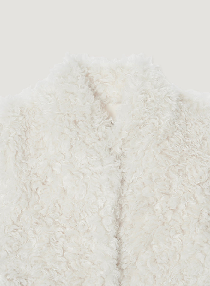 Mango Maniplease Charlee Fur Jacket Cream