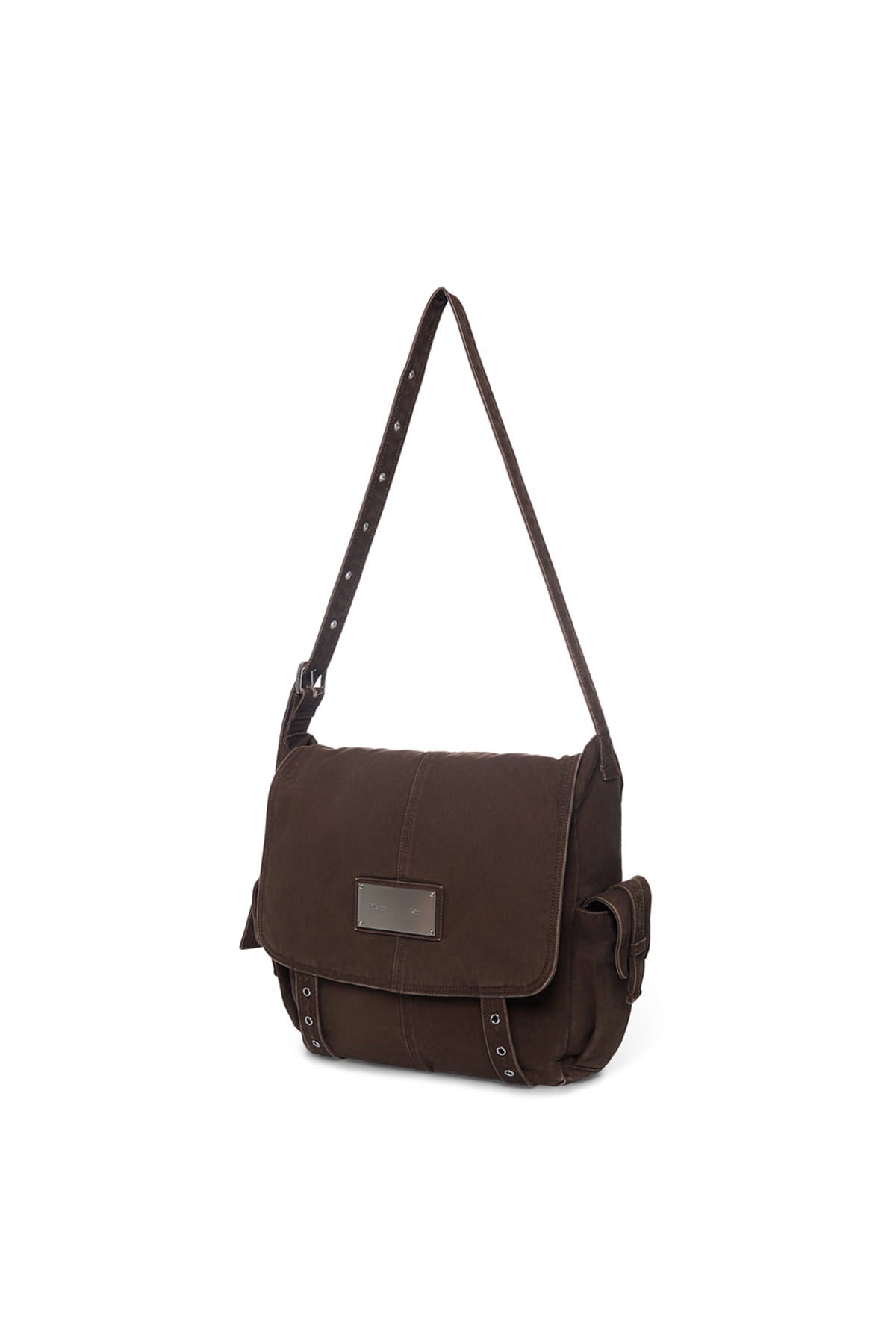 Matinkim Vintage Washed Cotton Messenger Bag IN Brown