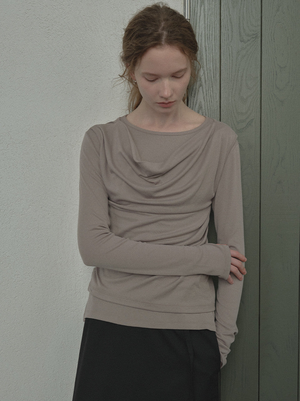 Tillidie 3-way layered top set Khaki beige