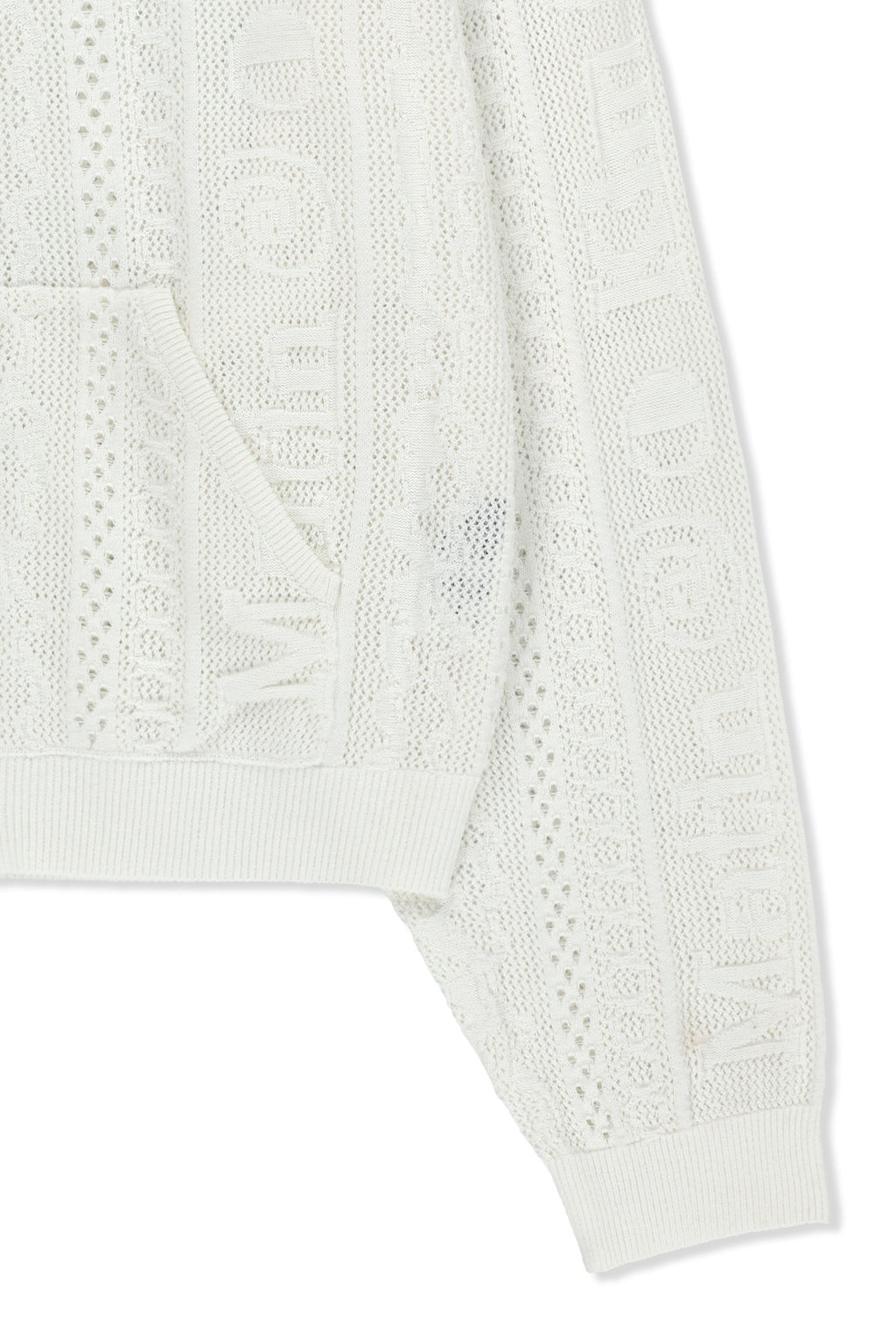 Matinkim Mesh Logo Knit Hoody Zip UP IN White