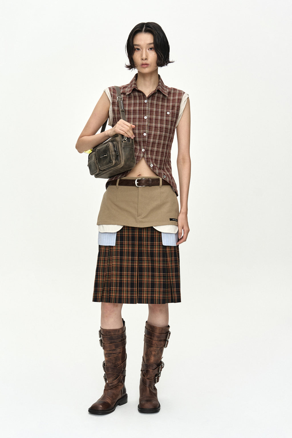 Andersson Bell Double Layered Pleats Skirt