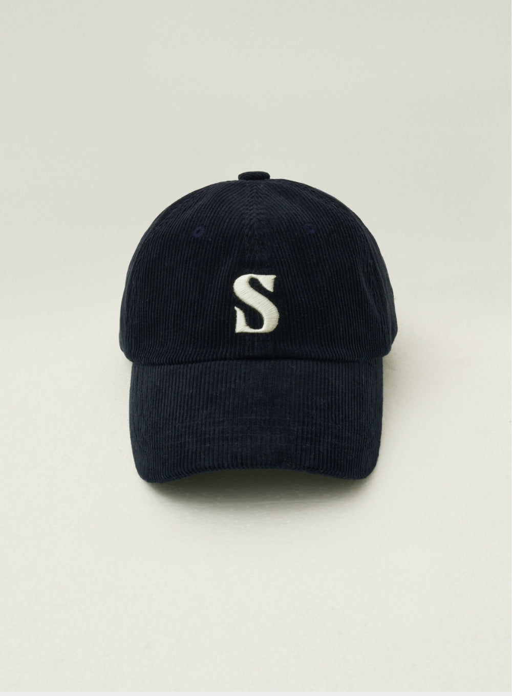 [satur] Small S logo Corduroy Ball Cap - Navy