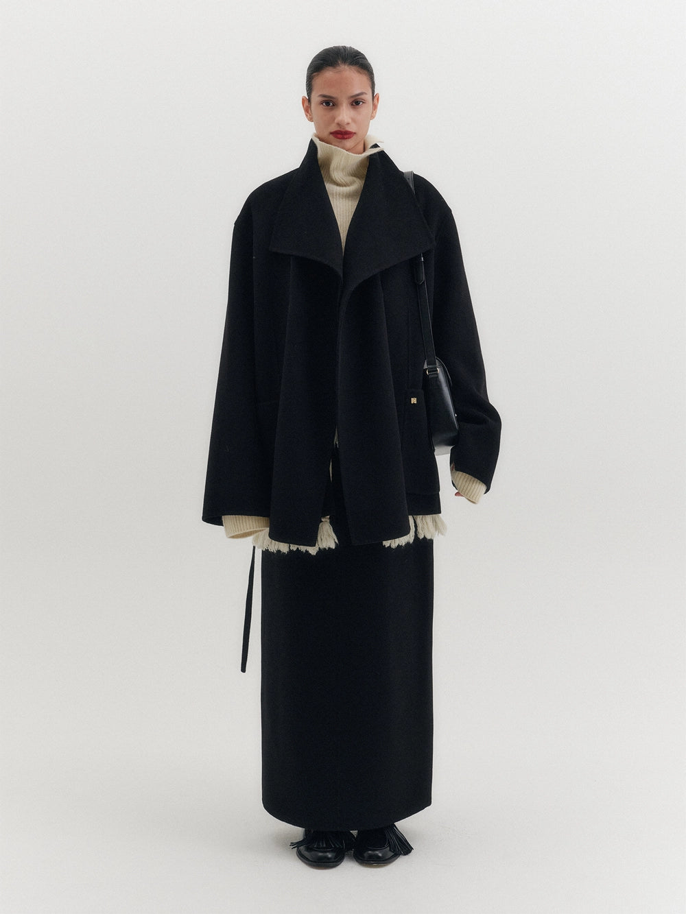 EENK Shawl Collar Coat - Black