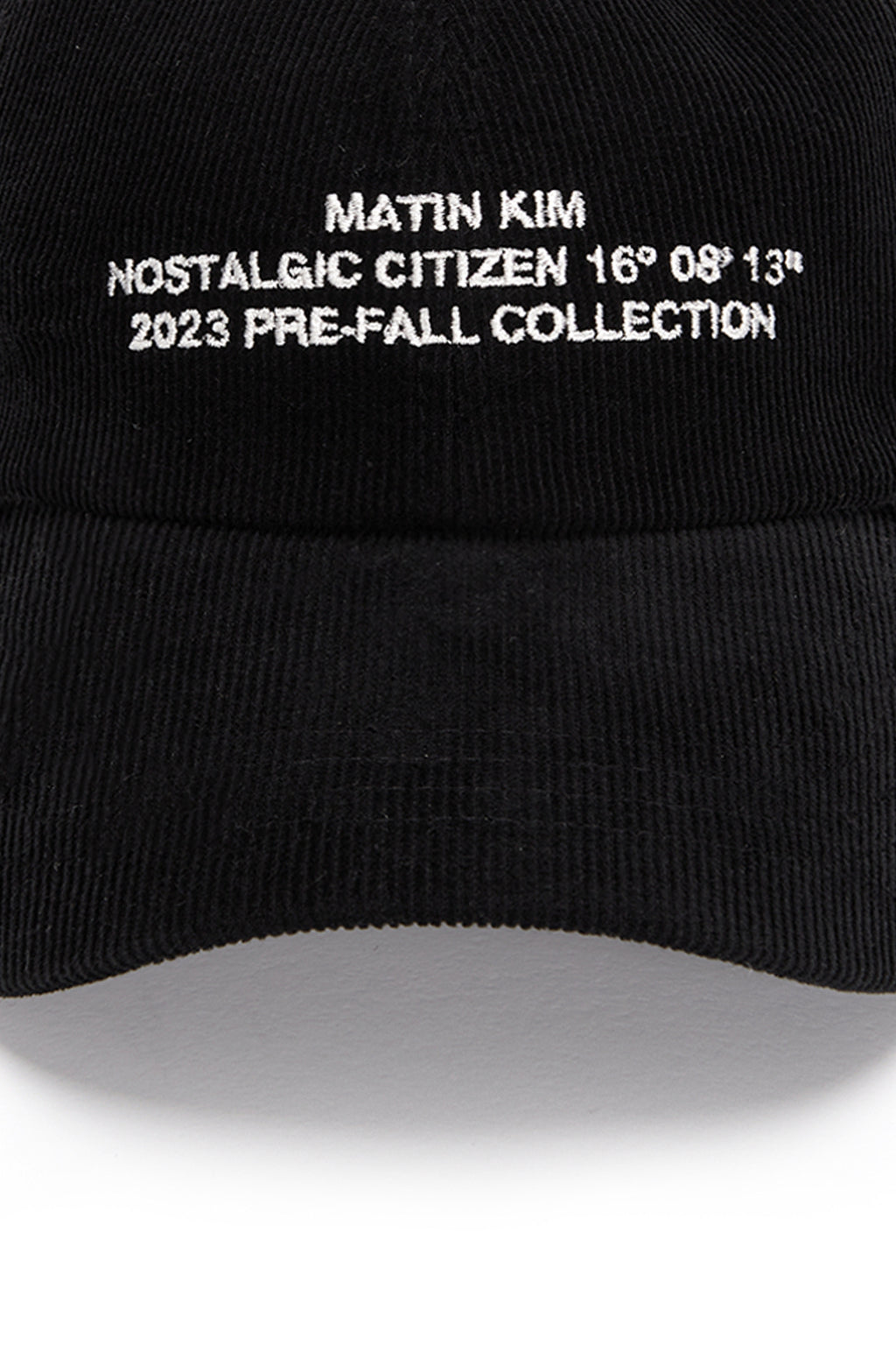 [matinkim] CORDUROY LETTERING BALL CAP IN BLACK