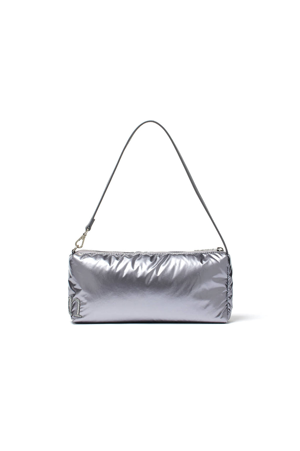 Matinkim Glossy Logo Stitch Mini Shoulder Bag IN Silver