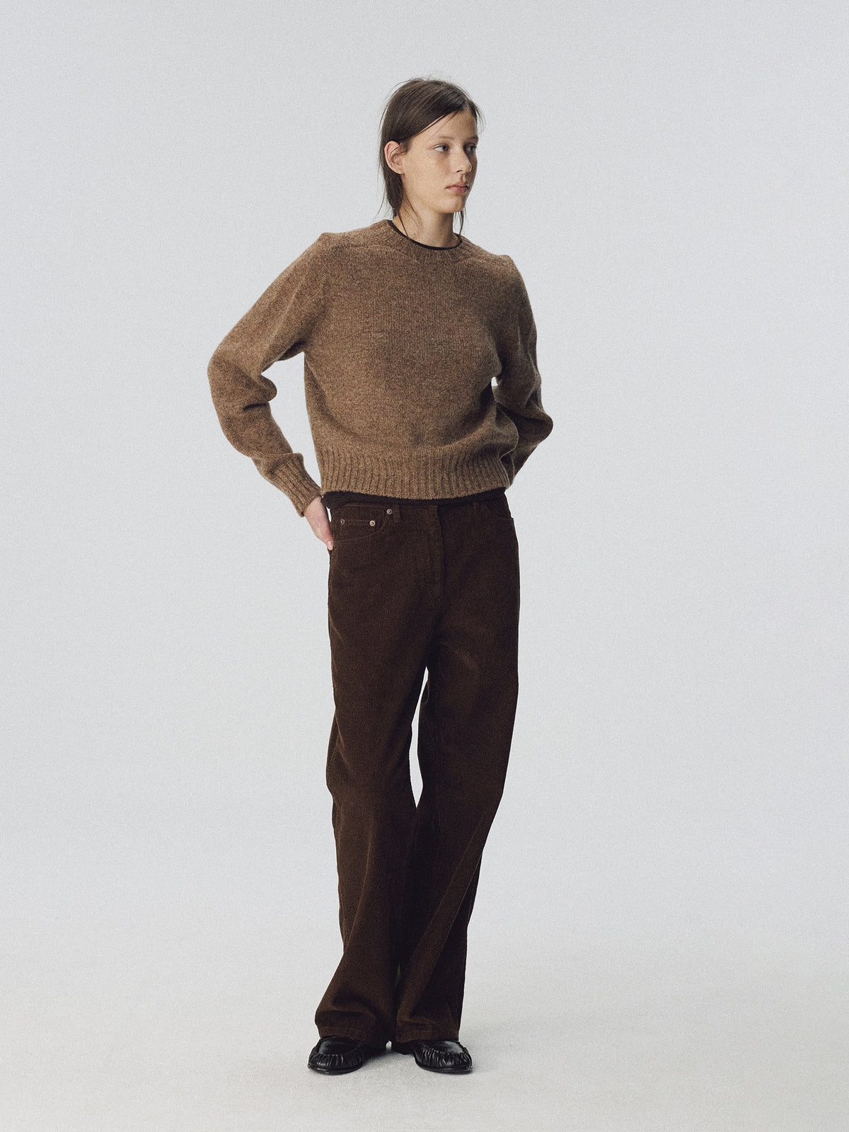 Nothing Written Kiri brushed wool pullover (Chestnut brown)