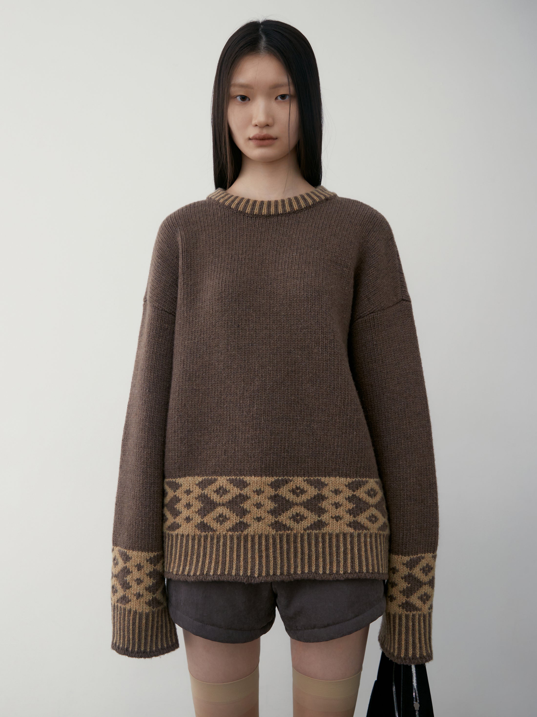 [low_classic] JACQUARD KNIT SWEATER
BROWN