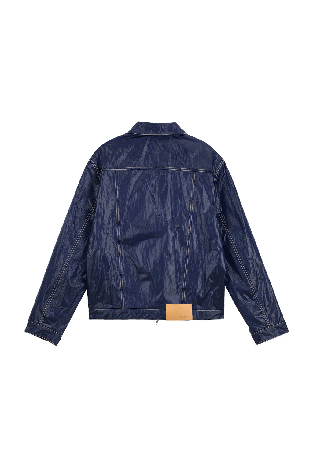 [matinkim] STITCH DETAILED TRUCKER JUMPER IN BLUE