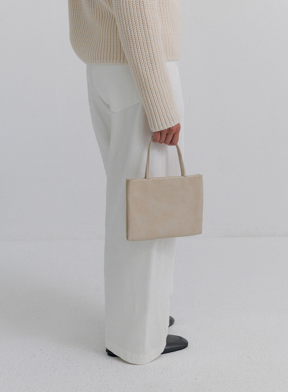 Kindersalmon Patiné Leather Bag Ivory