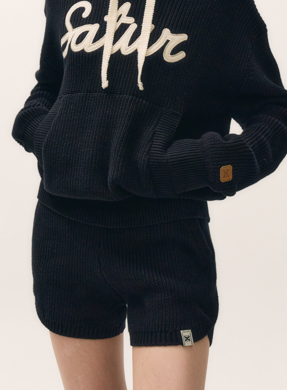 [satur] (W) Cashmere Blend Knit Shorts - Classic Black