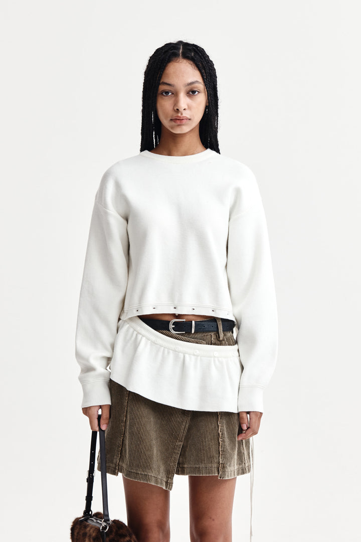 Matinkim Detachable Skirt Knit Pullover IN Ivory