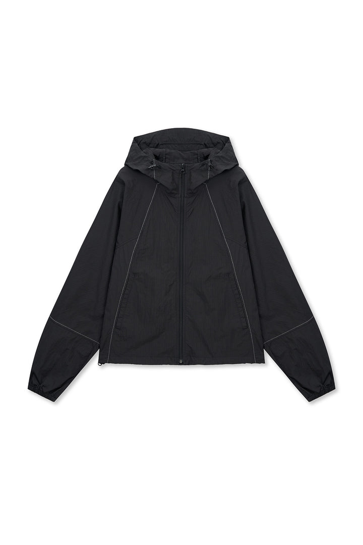 Matinkim Cropped Back Logo Hoody Wind Breaker IN Black