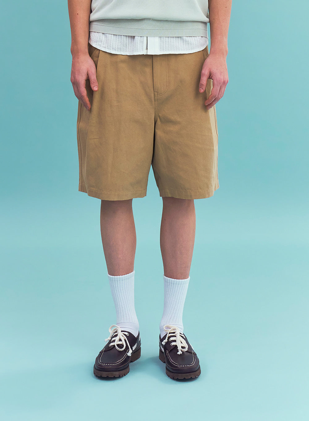 Satur Pocket Cotton Chino Shorts - Beige