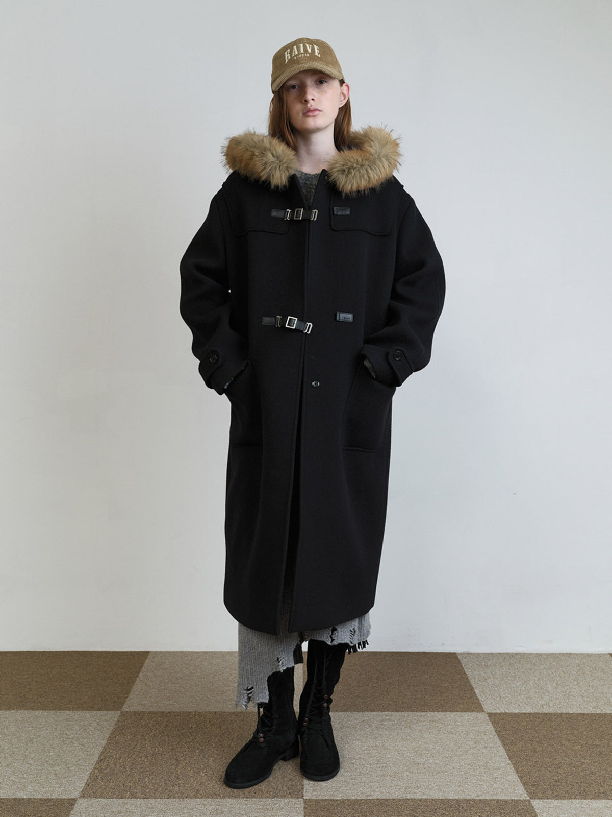 Raive Fur Trimming Long Coat