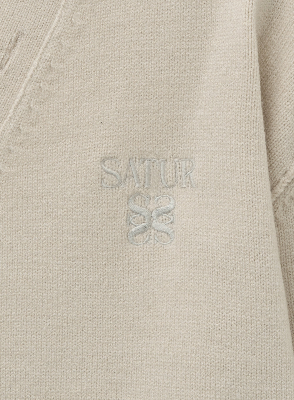 [satur] Outline Basic V-Neck Cardigan - Cream