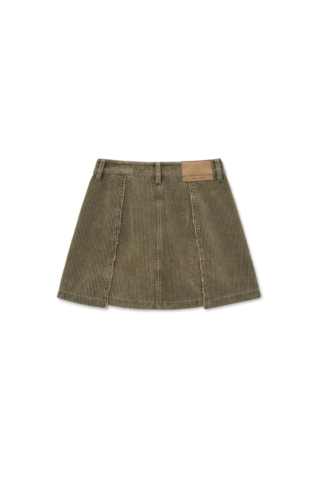 [matinkim] WASHED CORDUROY WRAP SKIRT IN KHAKI