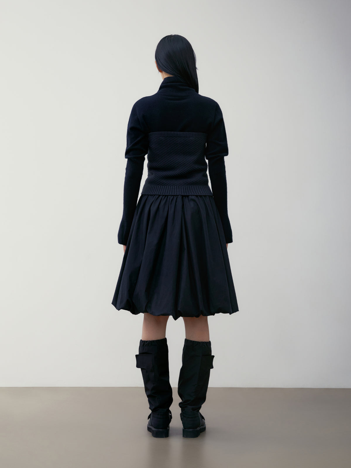 Low Classic Diagonal Button UP Bustier Charcoal